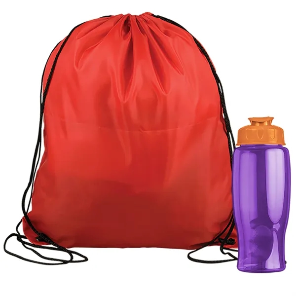 Drawstring backpack in a bottle combo kit.... from ASI 40480 Koozie Group