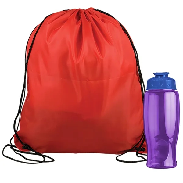 Drawstring backpack in a bottle combo kit.... from ASI 40480 Koozie Group