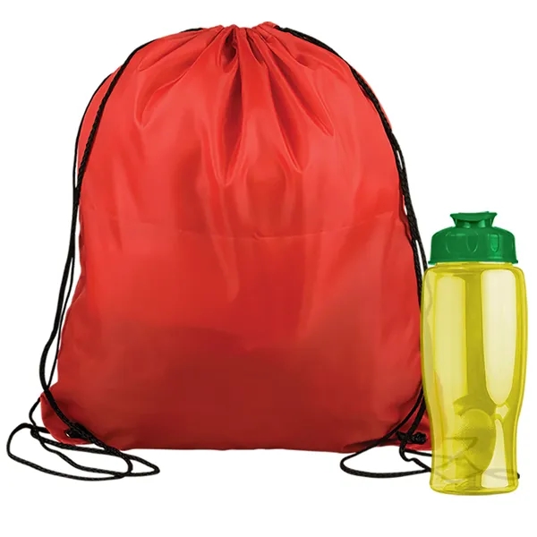 Drawstring backpack in a bottle combo kit.... from ASI 40480 Koozie Group