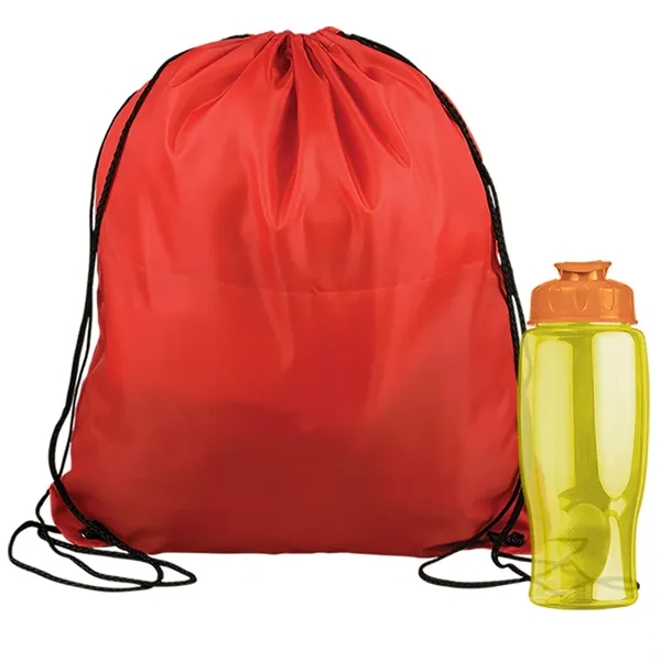 Drawstring backpack in a bottle combo kit.... from ASI 40480 Koozie Group