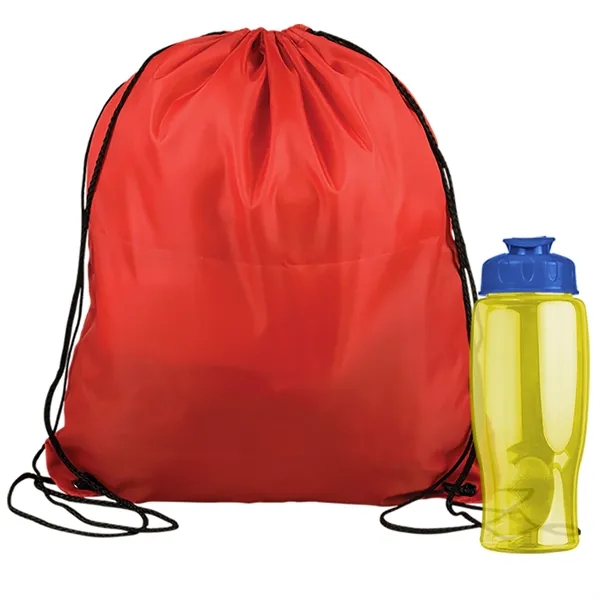 Drawstring backpack in a bottle combo kit.... from ASI 40480 Koozie Group
