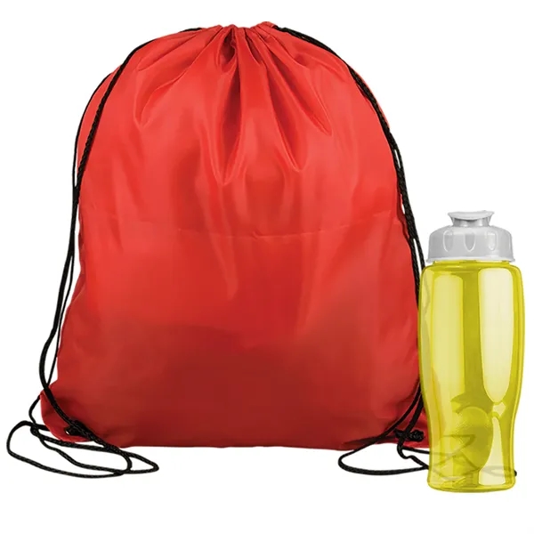 Drawstring backpack in a bottle combo kit.... from ASI 40480 Koozie Group