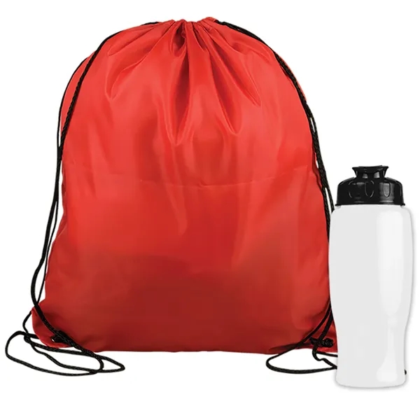 Drawstring backpack in a bottle combo kit.... from ASI 40480 Koozie Group