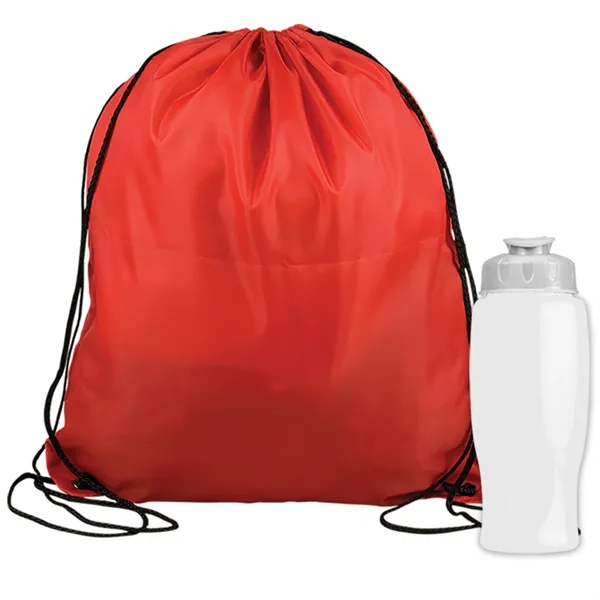 Drawstring backpack in a bottle combo kit.... from ASI 40480 Koozie Group