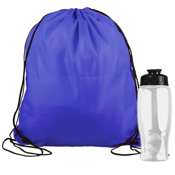 Drawstring backpack in a bottle combo kit.... from ASI 40480 Koozie Group