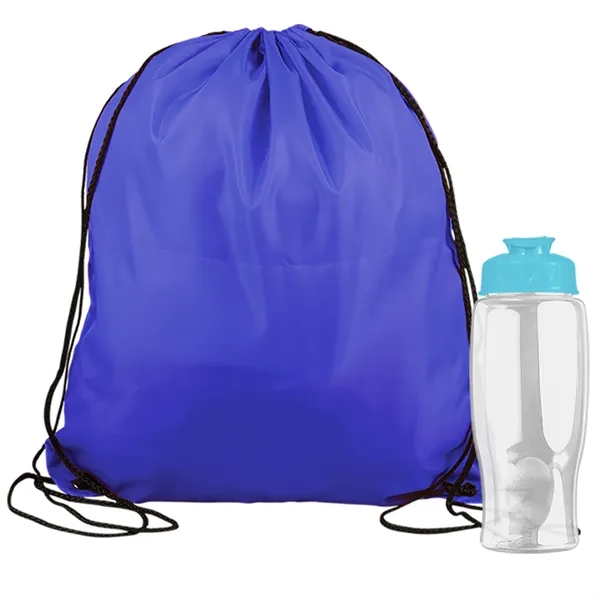 Drawstring backpack in a bottle combo kit.... from ASI 40480 Koozie Group