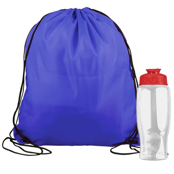 Drawstring backpack in a bottle combo kit.... from ASI 40480 Koozie Group