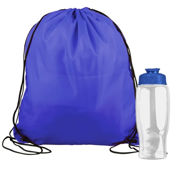 Drawstring backpack in a bottle combo kit.... from ASI 40480 Koozie Group