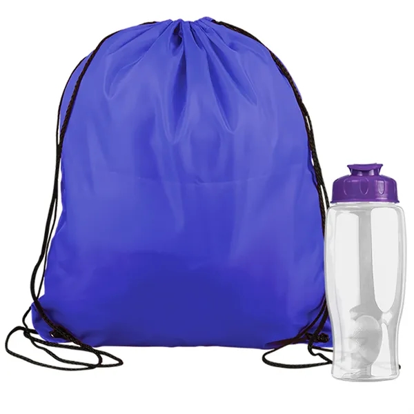 Drawstring backpack in a bottle combo kit.... from ASI 40480 Koozie Group