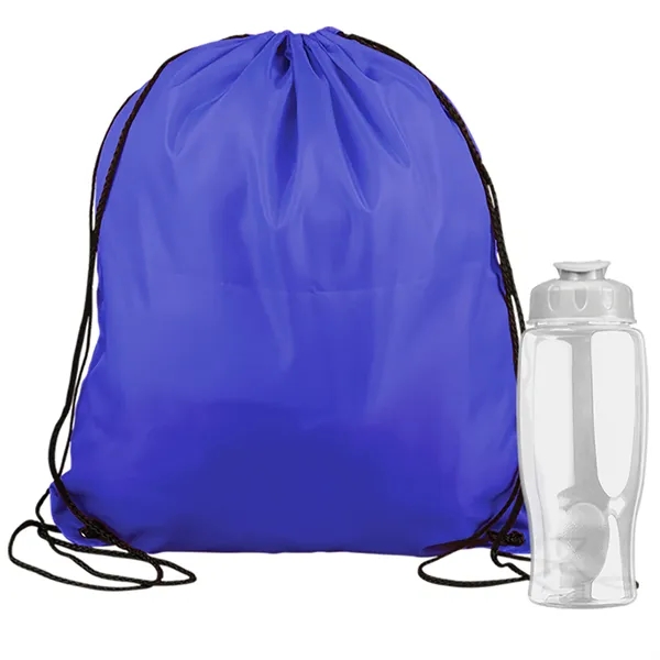 Drawstring backpack in a bottle combo kit.... from ASI 40480 Koozie Group