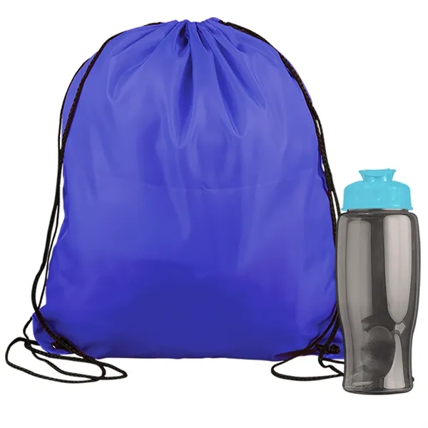 Drawstring backpack in a bottle combo kit.... from ASI 40480 Koozie Group