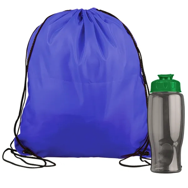 Drawstring backpack in a bottle combo kit.... from ASI 40480 Koozie Group