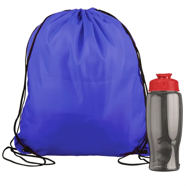 Drawstring backpack in a bottle combo kit.... from ASI 40480 Koozie Group