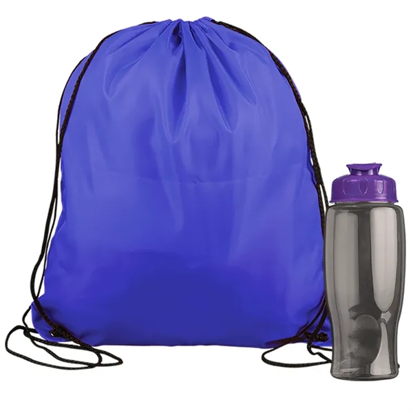 Drawstring backpack in a bottle combo kit.... from ASI 40480 Koozie Group
