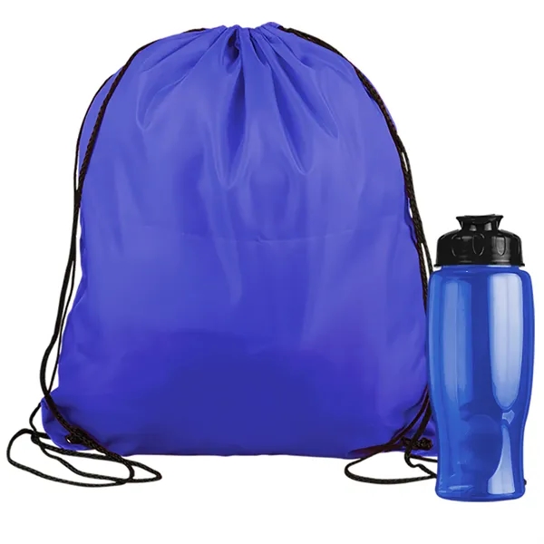 Drawstring backpack in a bottle combo kit.... from ASI 40480 Koozie Group