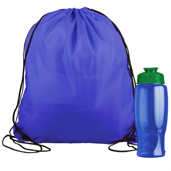 Drawstring backpack in a bottle combo kit.... from ASI 40480 Koozie Group