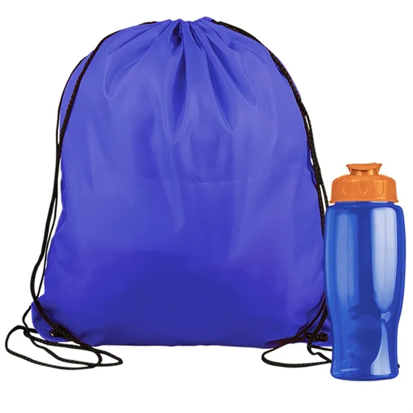 Drawstring backpack in a bottle combo kit.... from ASI 40480 Koozie Group