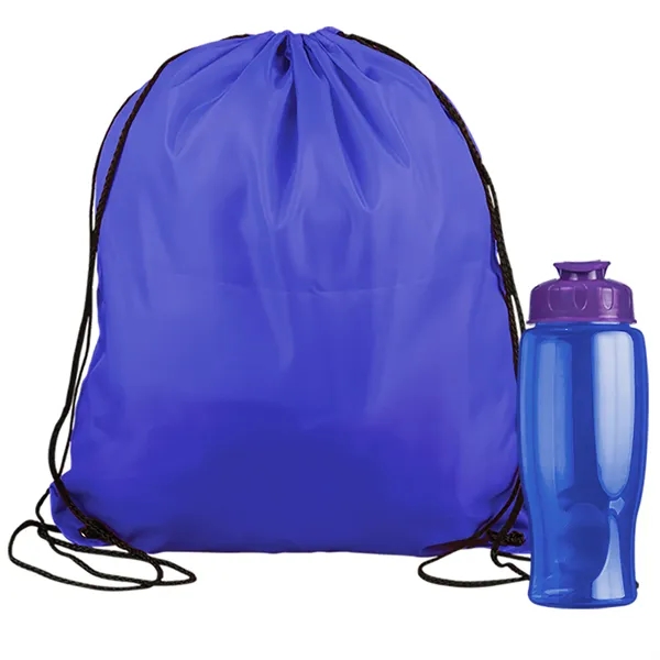 Drawstring backpack in a bottle combo kit.... from ASI 40480 Koozie Group