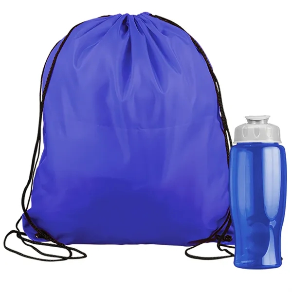Drawstring backpack in a bottle combo kit.... from ASI 40480 Koozie Group