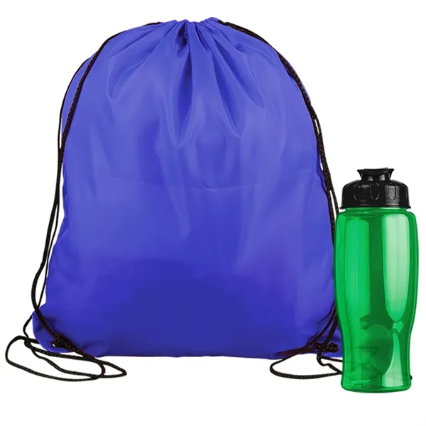 Drawstring backpack in a bottle combo kit.... from ASI 40480 Koozie Group