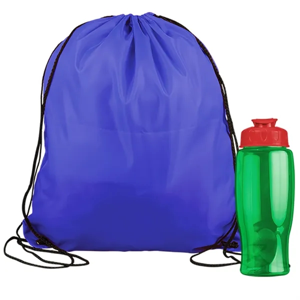 Drawstring backpack in a bottle combo kit.... from ASI 40480 Koozie Group