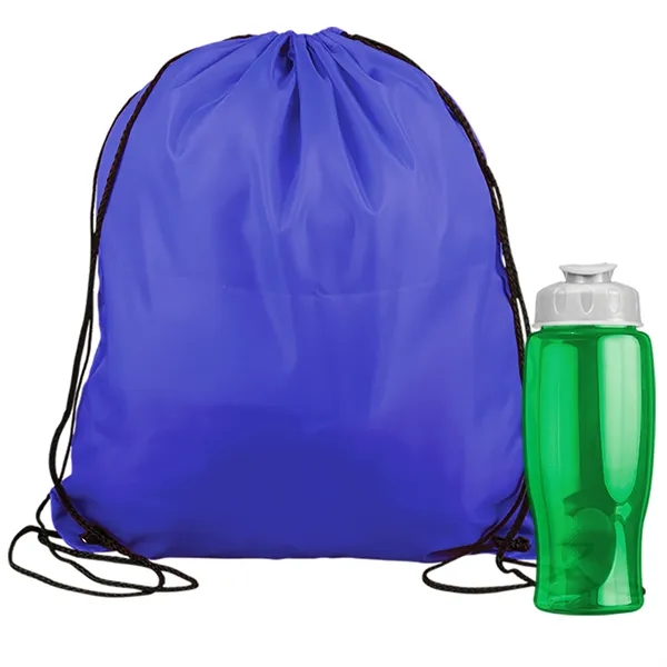 Drawstring backpack in a bottle combo kit.... from ASI 40480 Koozie Group