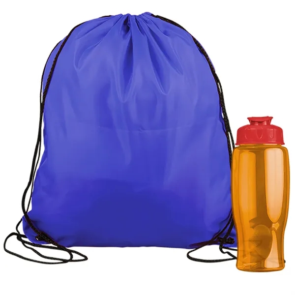 Drawstring backpack in a bottle combo kit.... from ASI 40480 Koozie Group