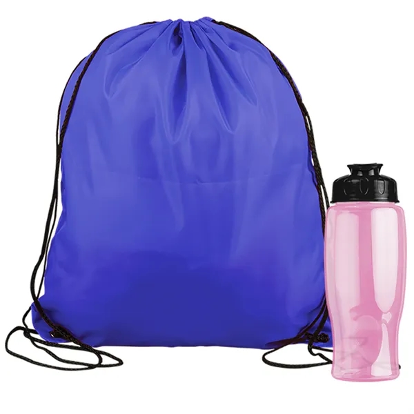 Drawstring backpack in a bottle combo kit.... from ASI 40480 Koozie Group