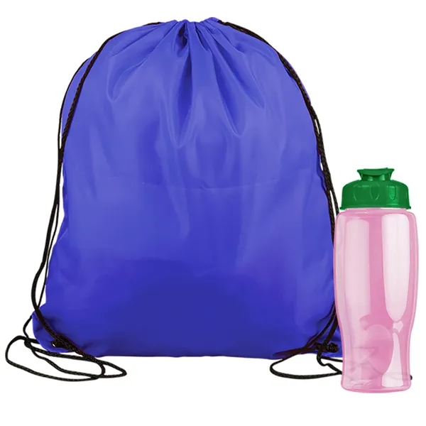 Drawstring backpack in a bottle combo kit.... from ASI 40480 Koozie Group
