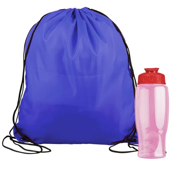 Drawstring backpack in a bottle combo kit.... from ASI 40480 Koozie Group