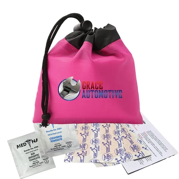 Cinch Tote First Aid kit. Brightly colored polyester drawstring bag -... from ASI 40480 Koozie Group