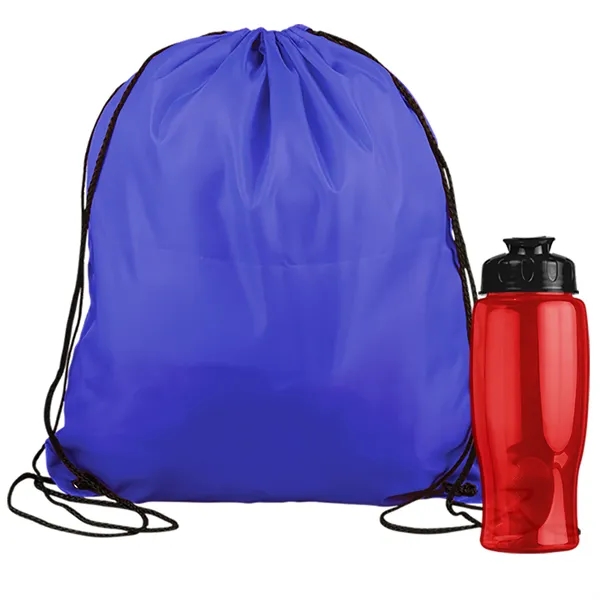 Drawstring backpack in a bottle combo kit.... from ASI 40480 Koozie Group