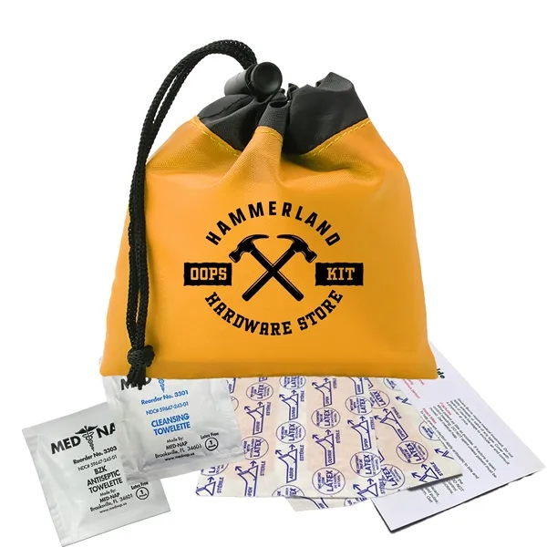 Cinch Tote First Aid kit. Brightly colored polyester drawstring bag -... from ASI 40480 Koozie Group