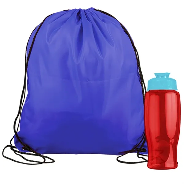 Drawstring backpack in a bottle combo kit.... from ASI 40480 Koozie Group