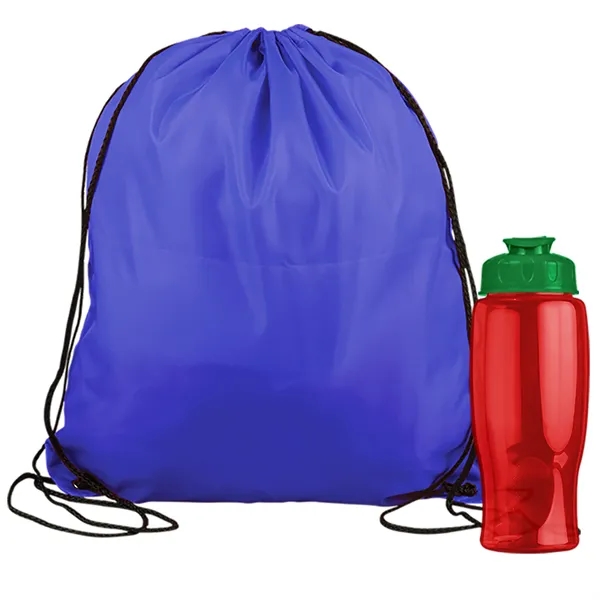 Drawstring backpack in a bottle combo kit.... from ASI 40480 Koozie Group