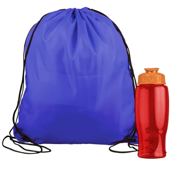 Drawstring backpack in a bottle combo kit.... from ASI 40480 Koozie Group