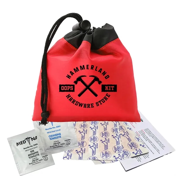 Cinch Tote First Aid kit. Brightly colored polyester drawstring bag -... from ASI 40480 Koozie Group