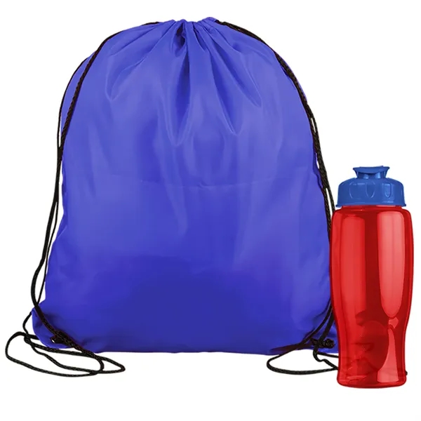 Drawstring backpack in a bottle combo kit.... from ASI 40480 Koozie Group