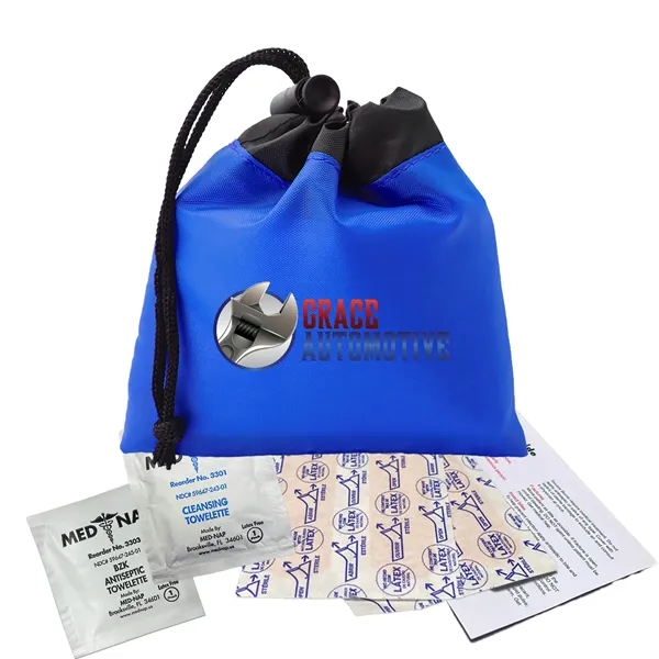 Cinch Tote First Aid kit. Brightly colored polyester drawstring bag -... from ASI 40480 Koozie Group