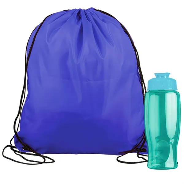 Drawstring backpack in a bottle combo kit.... from ASI 40480 Koozie Group