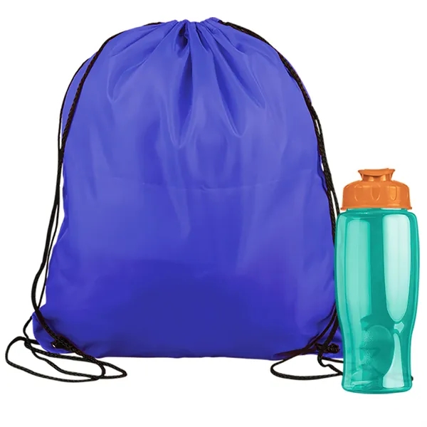 Drawstring backpack in a bottle combo kit.... from ASI 40480 Koozie Group