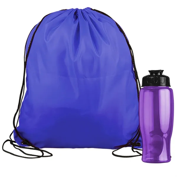 Drawstring backpack in a bottle combo kit.... from ASI 40480 Koozie Group