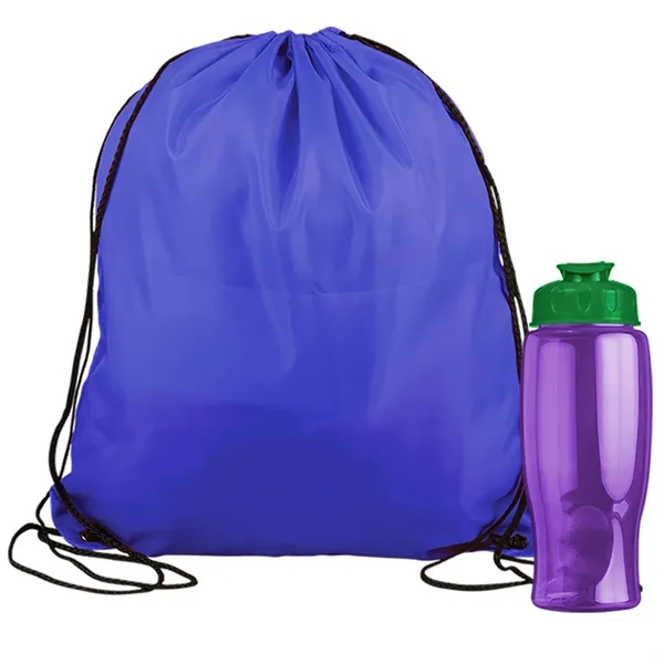 Drawstring backpack in a bottle combo kit.... from ASI 40480 Koozie Group