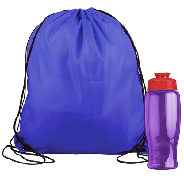 Drawstring backpack in a bottle combo kit.... from ASI 40480 Koozie Group
