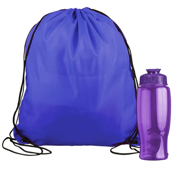 Drawstring backpack in a bottle combo kit.... from ASI 40480 Koozie Group