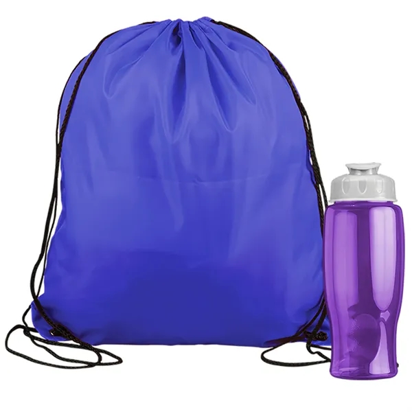 Drawstring backpack in a bottle combo kit.... from ASI 40480 Koozie Group