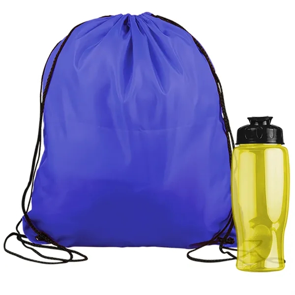 Drawstring backpack in a bottle combo kit.... from ASI 40480 Koozie Group