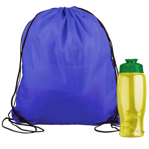 Drawstring backpack in a bottle combo kit.... from ASI 40480 Koozie Group