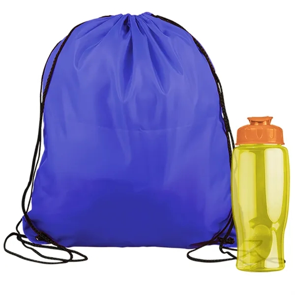 Drawstring backpack in a bottle combo kit.... from ASI 40480 Koozie Group