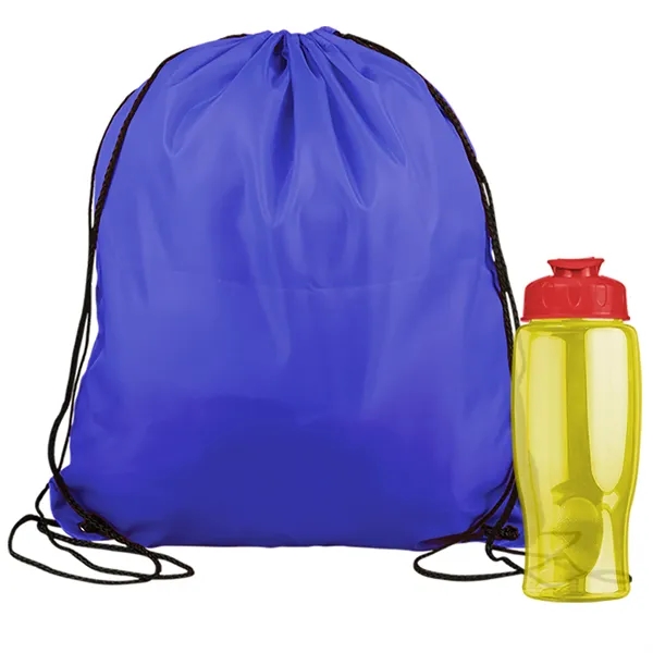Drawstring backpack in a bottle combo kit.... from ASI 40480 Koozie Group